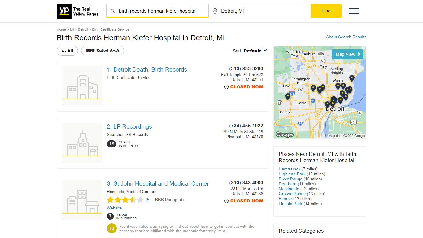 Herman Kiefer Hospital Birth Records