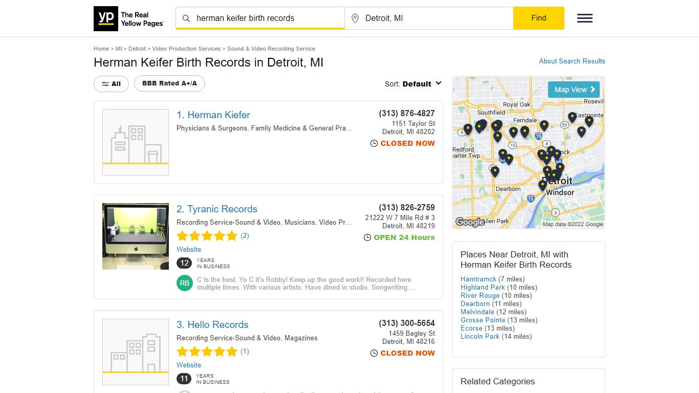 Herman Keifer Birth Records in Detroit, MI with Reviews ...